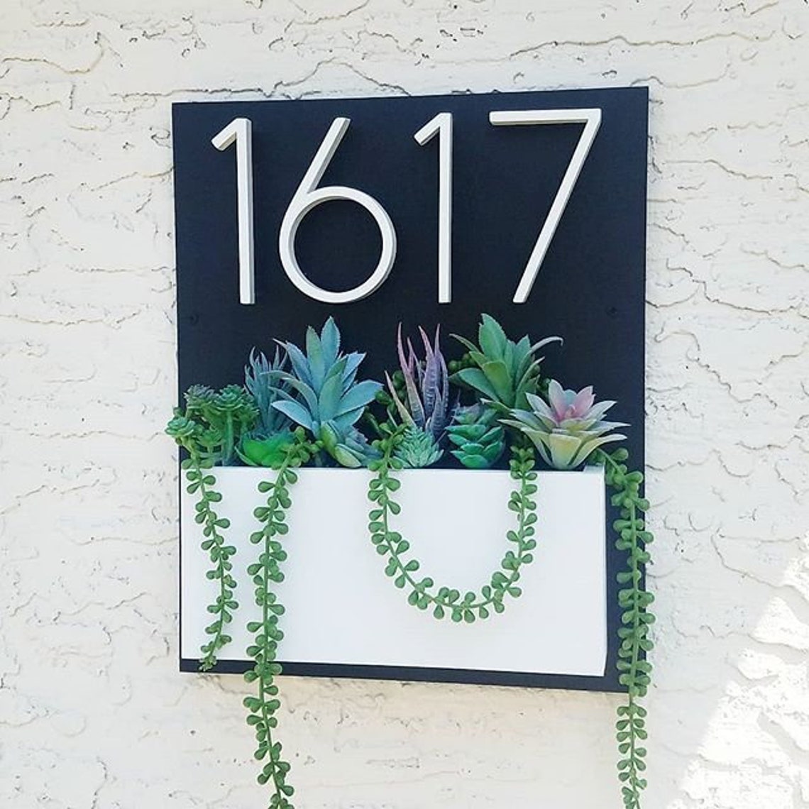 Twotone Address Planter Address Sign With Planter Box Etsy