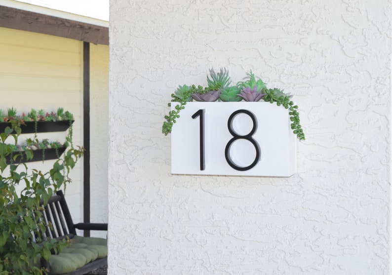 Address Planter Address Sign Planter Box Address Plaque Etsy