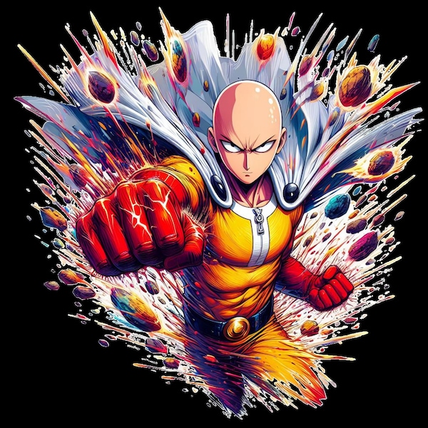 One punch,anime stickers,iPad stickers,laptop stickers,die cut stickers,anime artwork,anime gift stickers,anime png,kiss cut stickers