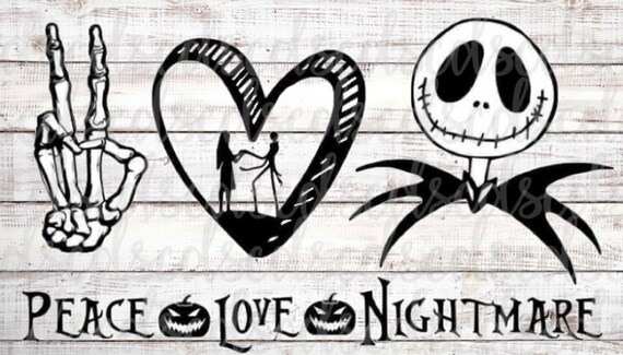 Download Peace Love Nightmare Png Jack Skellington Nightmare Before Etsy