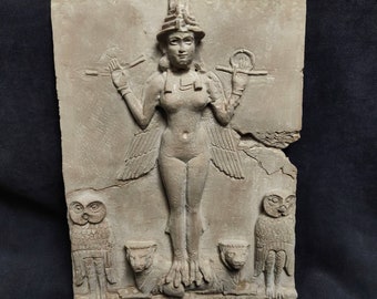 Ishtar goddess, Queen of the Night,Burney relief,  Ereshkigal Goddess, Lilith statue, Inanna, Lilitu, ancient Sumerian Goddess