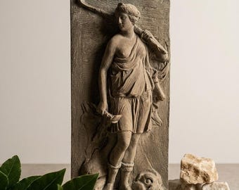 Artemis Goddess of the Ocean Relief: Handmade Greek Mythology Sculpture