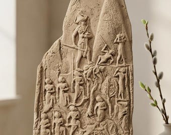Handmade Naram-Sin Stele Replica: Mesopotamian Art, Archaeology Decor