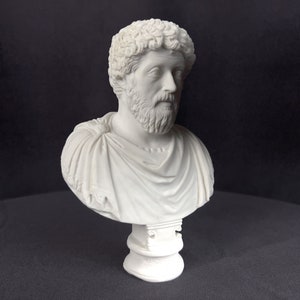 Marcus Aurelius Bust | Handmade Marble Cast Sculpture | Stoic Philosopher Statue image 4