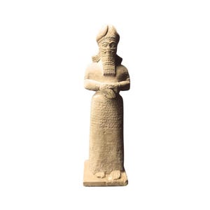 Nabu Statue: Mesopotamian God of Wisdom, Limestone Sculpture
