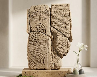 美品　古代メソポタミア　ナブ・アプラ・イディナ　石碑　レプリカ　バビロニアの石碑 古代バビロニアの世界地図のレプリカ - イマゴ・ムンディ - 粘土複合