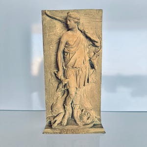 Artemis Goddess of the Ocean Relief - Greek Mythology Wall Art - Ancient Greek Goddess Decor - Handmade Artemis Sculpture -  Home wall Decor