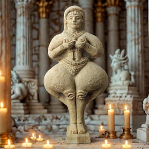 Ishtar Statue: Calcite Resin, First Goddess of Love (11.4x5.9x3.5)