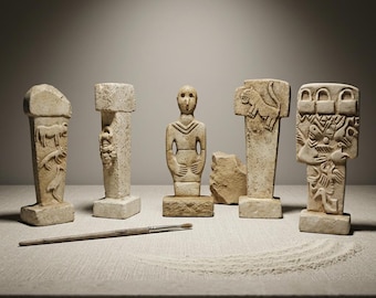 Gobekli Tepe Pillar Replica: Handcrafted Stone Carving Sculpture