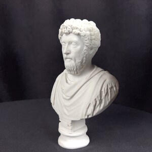 Marcus Aurelius Bust | Handmade Marble Cast Sculpture | Stoic Philosopher Statue image 6