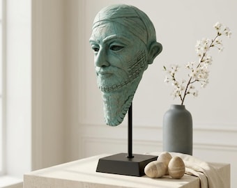 Ur-Nammu Bust: Sumerian King Statue, Mesopotamian Art Decor