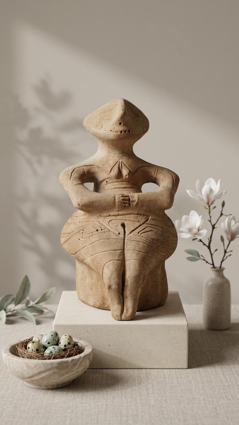 ビクトリアンスタイル 陶器製 女性像 Venus of Pazarzhik Replica: Handcrafted Terracotta Thracian