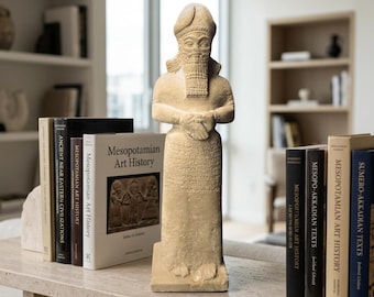 Nabu Statue: Mesopotamian God of Wisdom, Limestone Sculpture