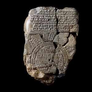 Babylonian Map of the World, Sumerian World Map, Imago Mundi, Sumerian Cuneiform Tablet replica Scale:1/1