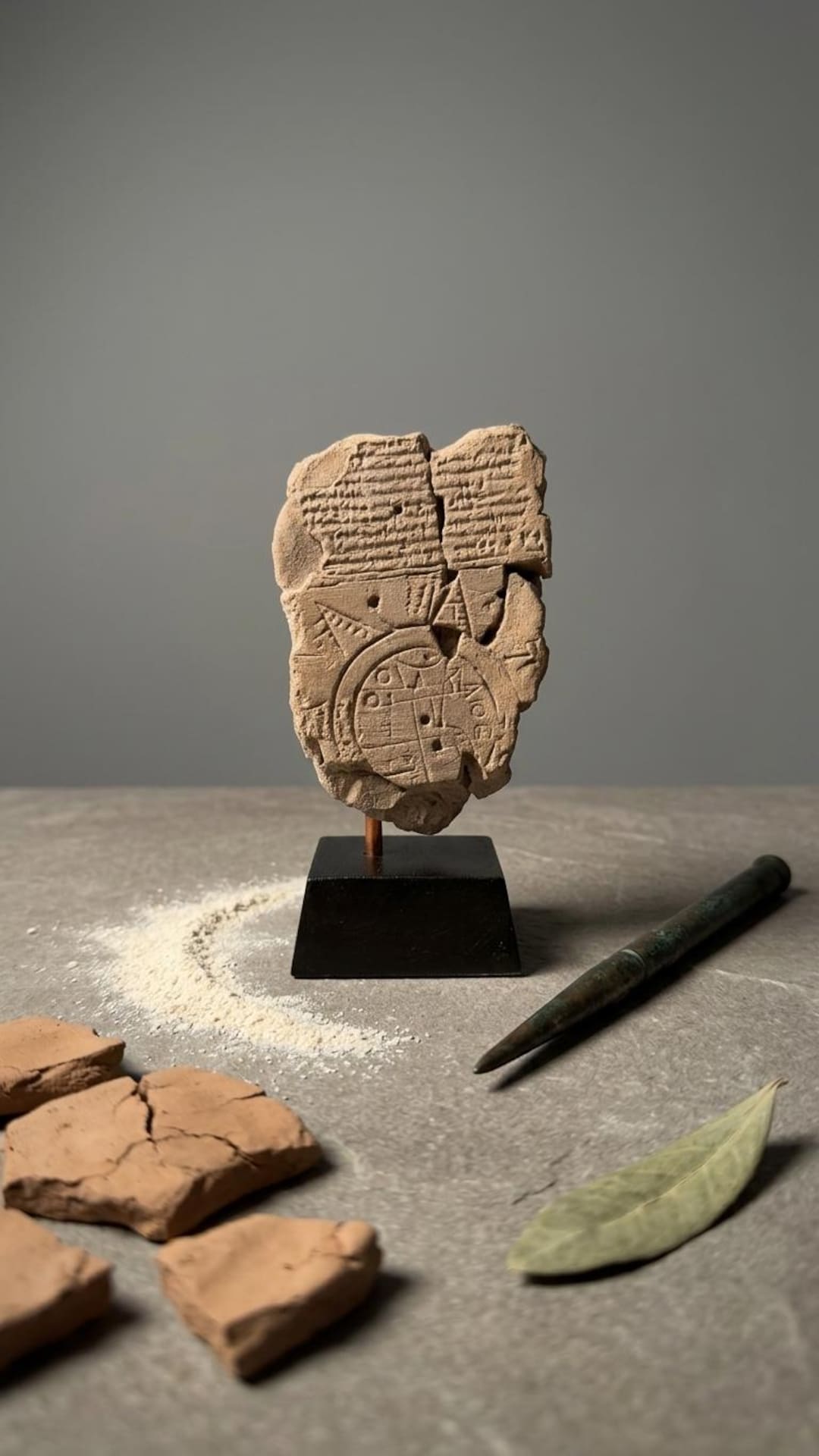 バビロニア世界地図の粘土板レプリカ：シュメールのイマゴ・ムンディ