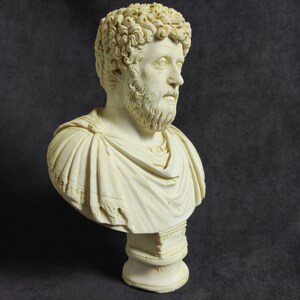Marcus Aurelius Bust | Handmade Marble Cast Sculpture | Stoic Philosopher Statue image 8