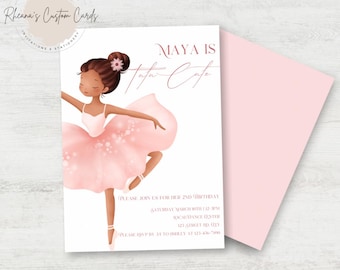 Ballerina Birthday Invitation | Tutu Cute, Second Birthday (Digital Download)