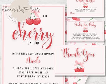 Cherry On Top Baby Shower Invitation
