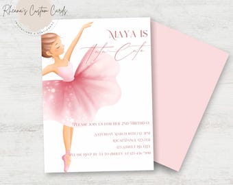 Ballerina Birthday Invitation | Two Two Cute, Tutu Cute (Digital Download)