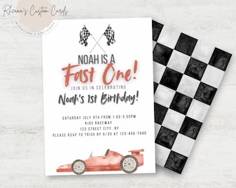 Fast One First Birthday Invitation
