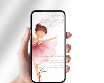 Ballerina Birthday Invitation | Tutu Girl Evite (Digital Download)