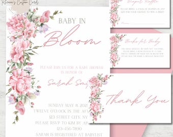 Baby In Bloom Baby Shower Invitation Bundle