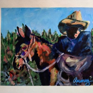 Arte Pastel Vintage Original de Rosemary Circa &#39;98 Excelente Sem Moldura