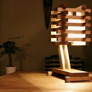 Rustic Desk Lamp - Modern Bedside Lamps - Reading Lamp - Bedside Light - Wood Desk Lamp - Unique Light Fixture - Wood Desk Table Lamp