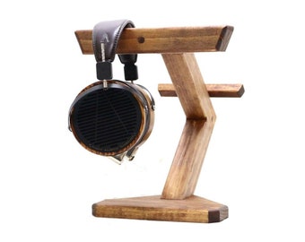 Wood Headphone Stand Holder Station | Handmade | Music Gifts & Table Deco