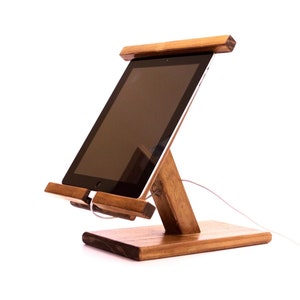 iPad Stand iPad Holder iPad Rest iPad Charging Station Tablet Rest Wooden iPad Stand
