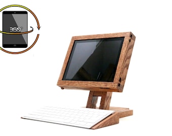 iPad POS Stand With Keyboard Attachment - Rotating Stand For Business and Home Use, iPad Dock, iPad Register, Tablet Stand, Tech Gifts