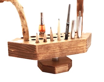 Portalápices, Caja de lápices, Portavelas, Organización, Organizador de oficina, Soporte para bolígrafos, Organizador de escritorio de madera, Regalos de oficina, Regalo genial, Presente