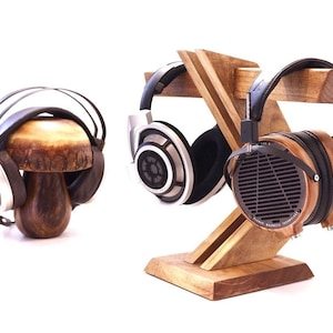 Wood Headphone Stand Multiple Headphones Stand Headphone Station Gifts For Men Father's Day Gift For Him For Her Cool Gift Ideas image 1