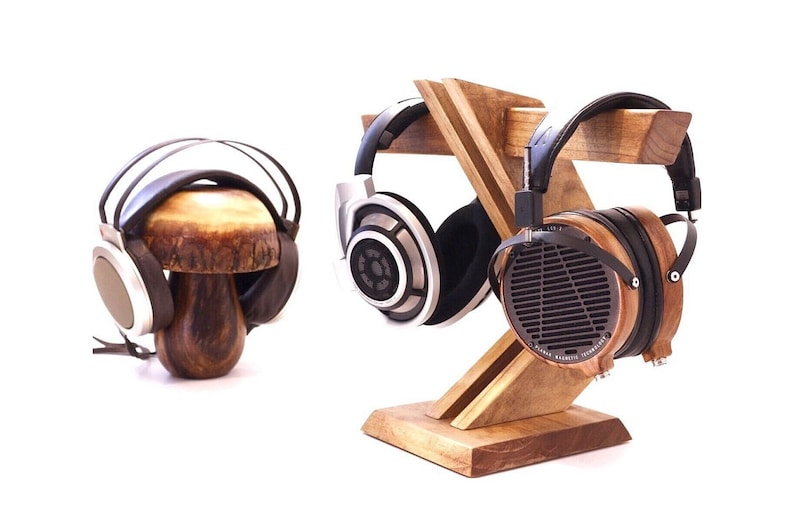 Wood Headphone Stand Multiple Headphones Stand Headphone Station Gifts For Men Father's Day Gift For Him For Her Cool Gift Ideas image 1