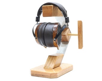 Custom Wood Headphone Stand With Steel | Headphone Holder For Gaming Headset | Best Tech Gift For Music Lovers, Boyfriend Christmas Gift