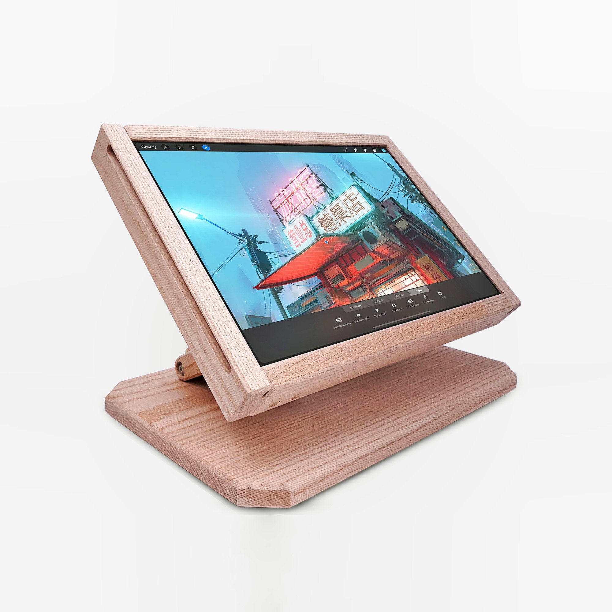 Adjustable Multi-use Tablet Stand & iPad Stand in White Oak Adjustable Multi-use Tablet Stand & iPad Stand in White Oak