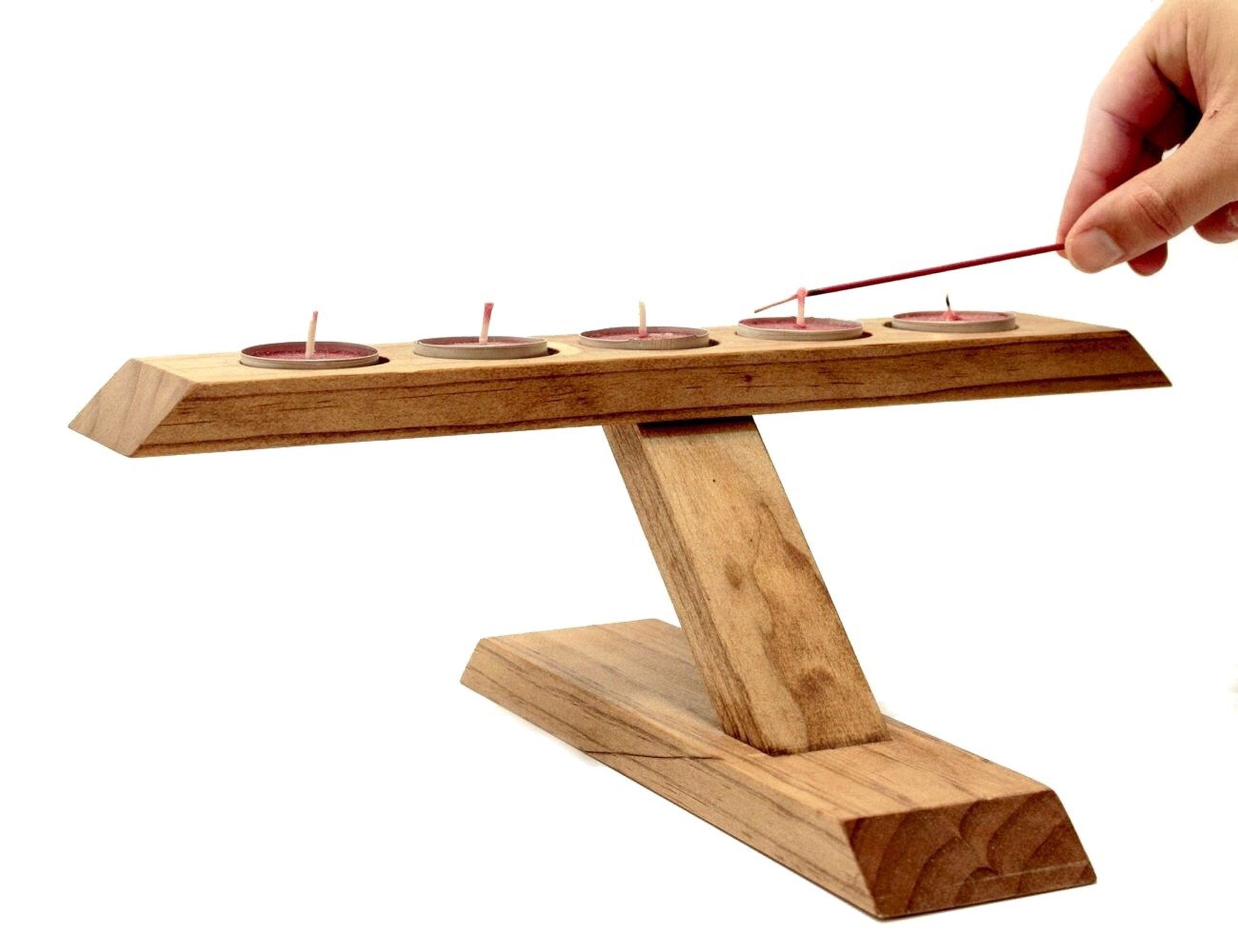 Cadeau d'anniversaire d'organisateur de Bureau Support Bougie en Bois Houswarming Cadeau Noël Pour S