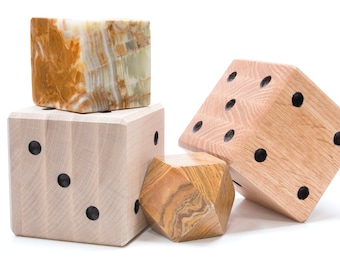 Handcrafted Wooden Dice Lawn Dice Perfect For Many Classic Games Oak and Maple Dice Dice for Giant Yahtzee or Farkle Perfect Gift