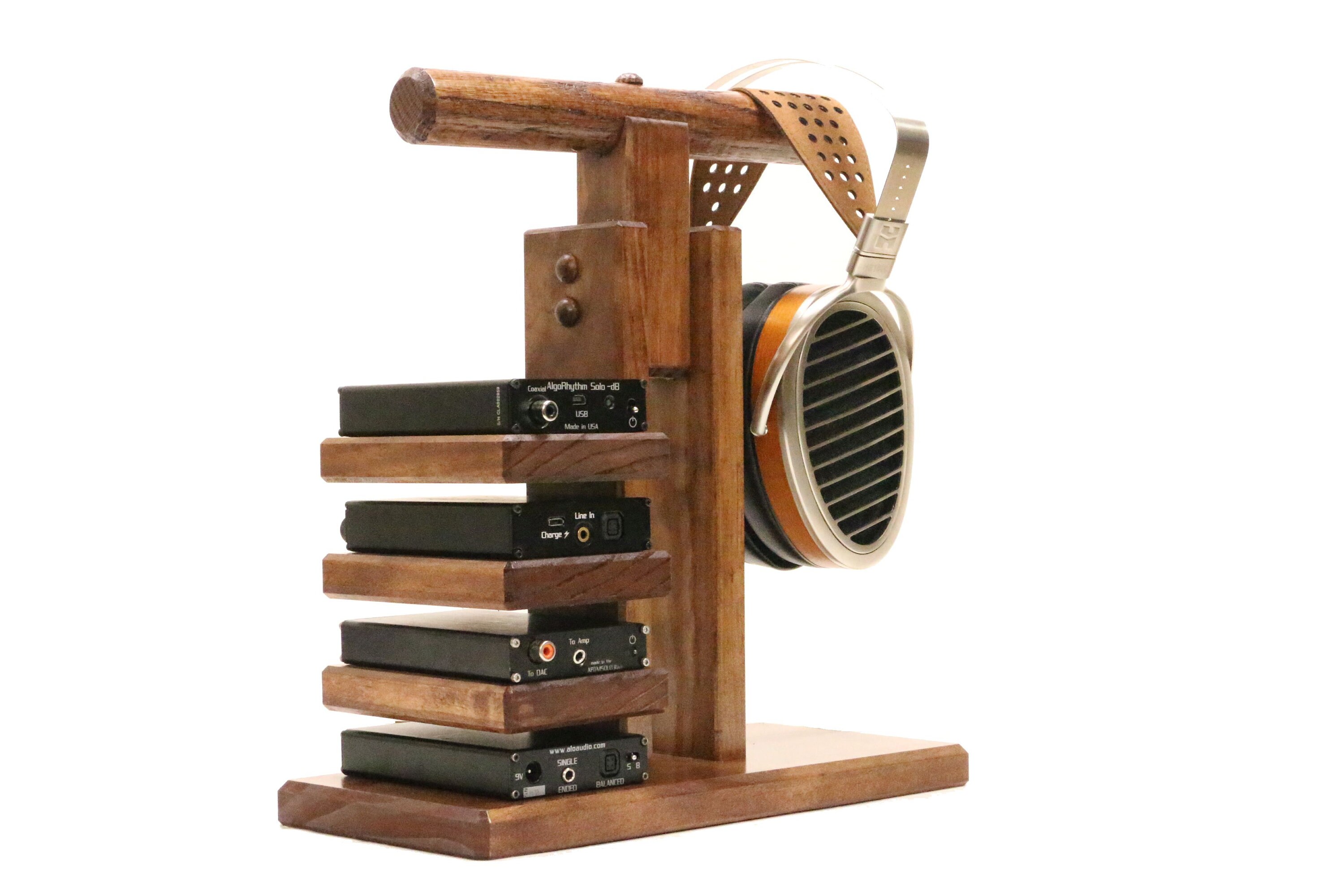 Headphone Stand With Shelf for Amp/dac Mini Music Station Etsy