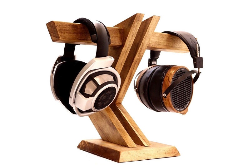 Wood Headphone Stand Multiple Headphones Stand Headphone Station Gifts For Men Father's Day Gift For Him For Her Cool Gift Ideas image 3