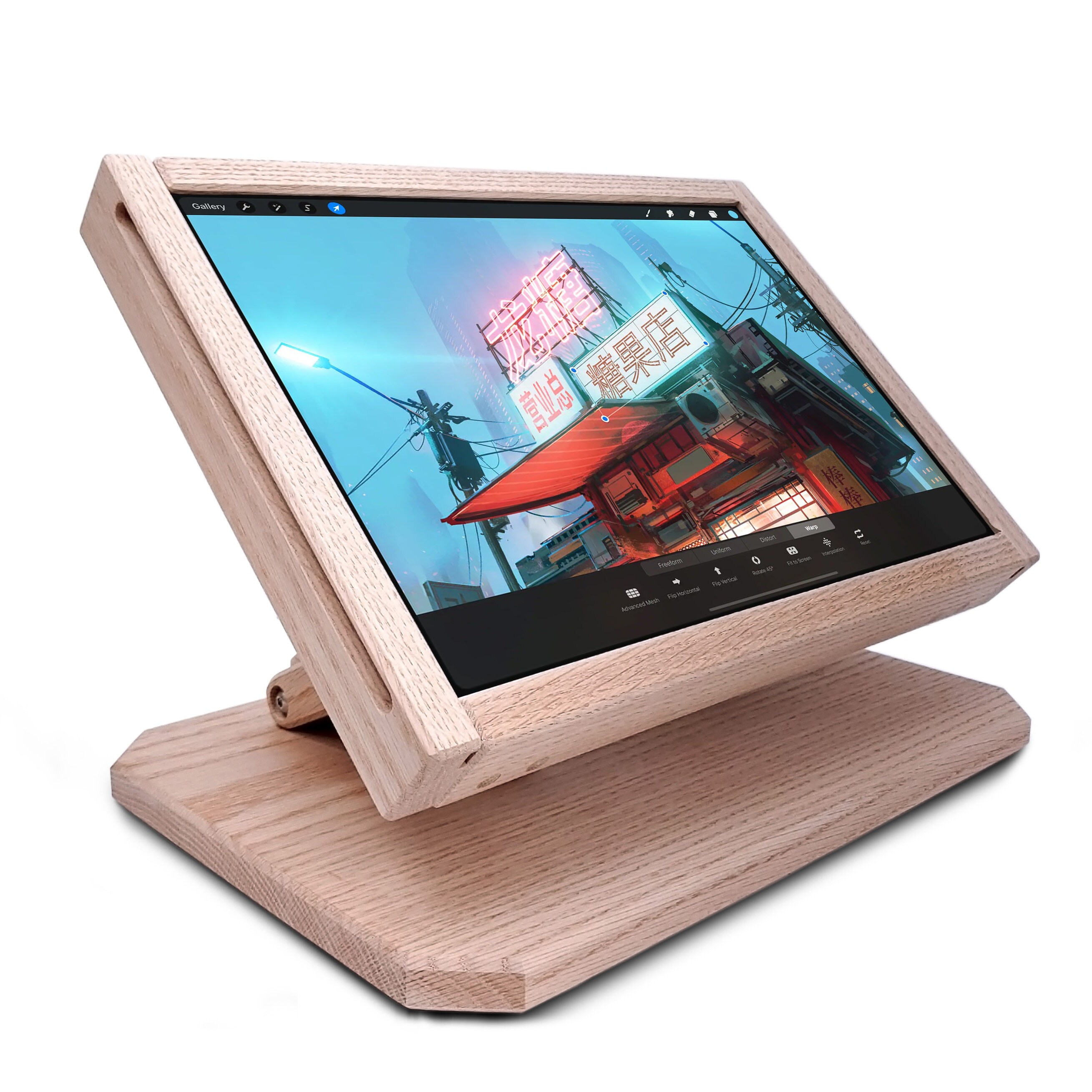 Adjustable Multi-use Tablet Stand & iPad Stand in White Oak