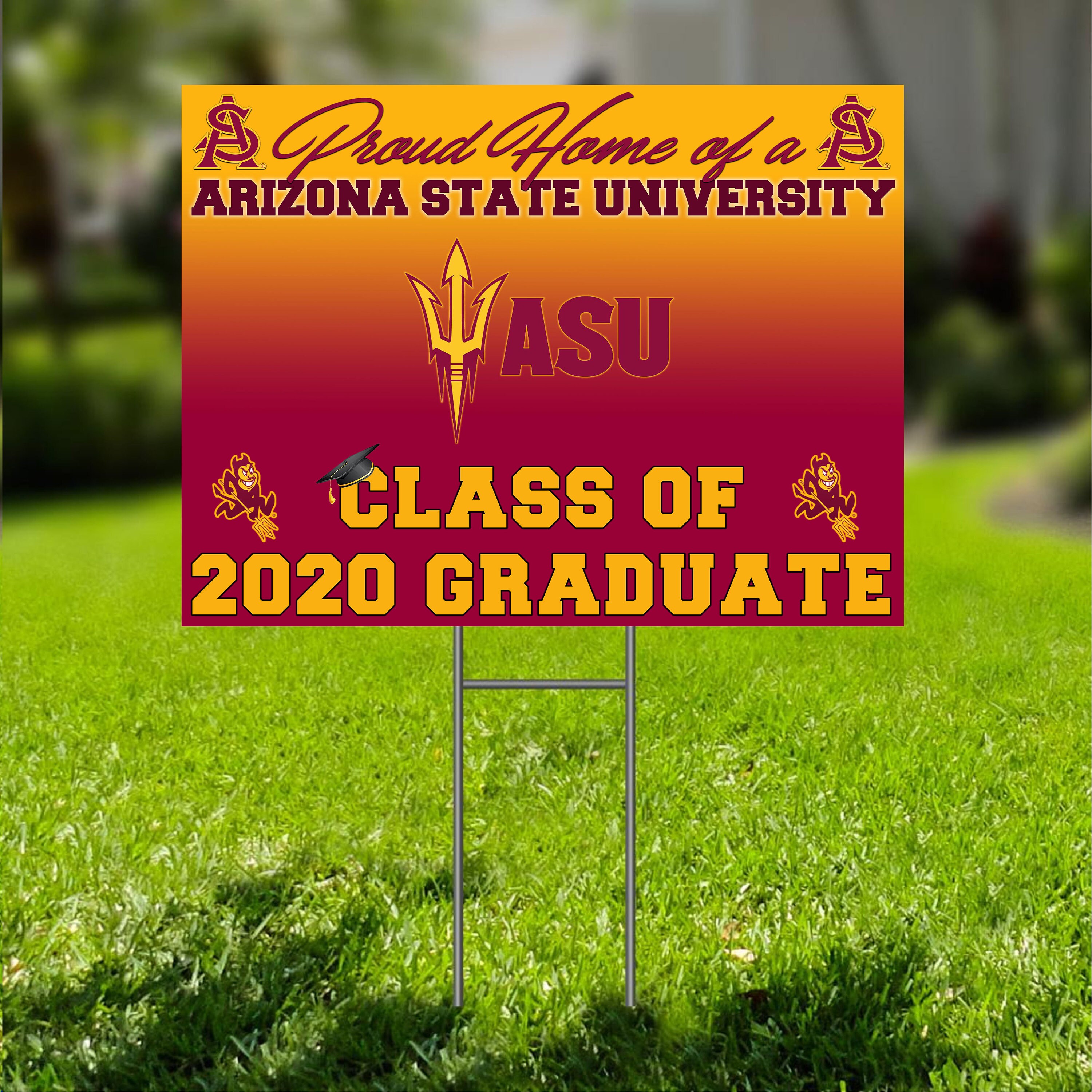 Arizona State University Graduation Yard Sign Etsy