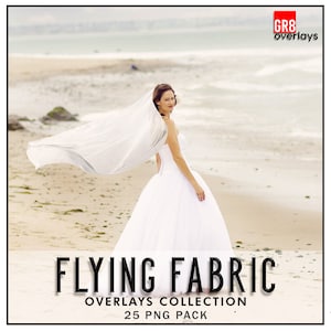 FLYING FABRIC Photoshop Overlays, Photoshop Overlay, PNG Overlays, Flying Dress, Flowing, Cloth, Wave, Silk, Waving, Satin, Wedding Overlays