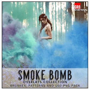 160 Smoke Bomb Overlays,Photoshop Overlays, Smoke PS Brushes, Smoke Patterns, Colorful Smoke, Png files, Gender Reveal Smoke, Photo Overlays