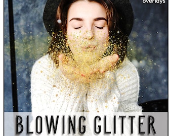 BLOWING GLITTER Photoshop Overlays, PNG files, Glitter Overlay, Photo Overlays, Photoshop Overlay, Wedding Overlays, Confetti, Pixie Dust