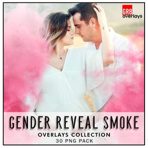 30 GENDER REVEAL Smoke Bomb Overlays, DIGITAL Files, Smoke Bomb, Colorful Smoke, Png files, Photography Overlay, Photoshop Overlay,
