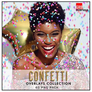 40 CONFETTI OVERLAYS, Blowing Confetti Overlays, Confetti Overlay, Photo Overlays, Photoshop Overlays, Wedding Overlays, Glitter, PNG