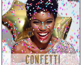40 CONFETTI OVERLAYS, Blowing Confetti Overlays, Confetti Overlay, Photo Overlays, Photoshop Overlays, Wedding Overlays, Glitter, PNG