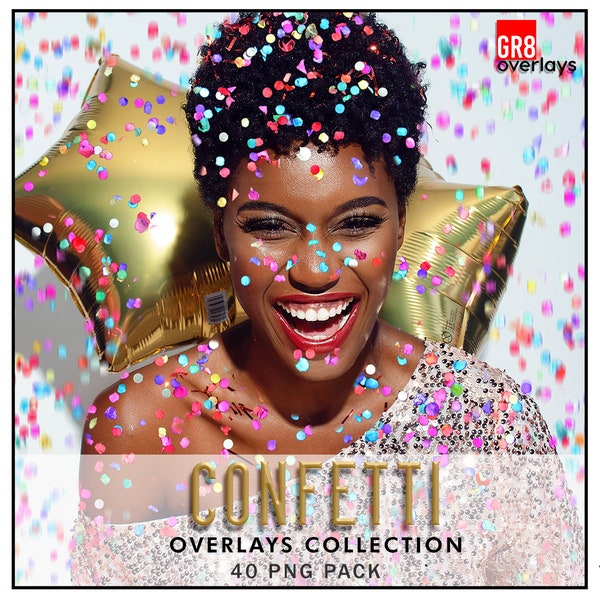 40 CONFETTI OVERLAYS, Blowing Confetti Overlays, Confetti Overlay, Photo Overlays, Photoshop Overlays, Wedding Overlays, Glitter, PNG