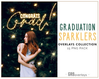 GRADUATION SPARKLERS OVERLAYS, Photoshop-Overlays, Foto-Overlays, Photoshop-Overlay, Graduierung, Sparklers